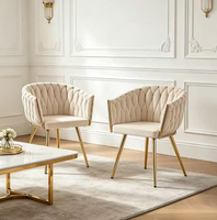 Chaise de salle à manger minimaliste italienne de luxe moderne avec dossier rembourré pour restaurant, maison, salon, fauteuil