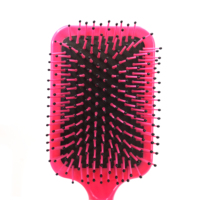 Brosse à cheveux personnalisée rose léopard peigne couleur unie salon de beauté professionnel grande palette carrée airbag massage du cuir chevelu