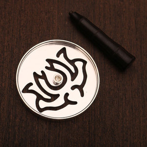Flor de loto plateada (caracteres chinos simplificados para la fortuna, la longevidad y la felicidad) y caracteres chinos tradicionales - Product Image 3