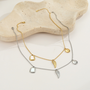 Collar de acero inoxidable - lujoso, exclusivo, versátil, con colgante en forma de cruz, colgante en forma de corazón, collar para mujer - Product Image 3