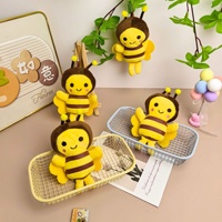 Porte-clés Abeille Mignonne en Peluche, Jouet Abeille Doux en Peluche pour Sac et Porte-clés, Cadeau de Mariage, Prix d'Usine en Gros, Faible MOQ