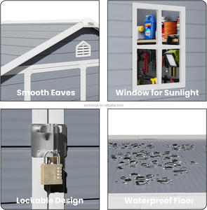 Nhà kho gỗ lắp ghép hiện đại 12ftx16ft, khung kim loại mạ kẽm, di động, dùng làm nhà kho ngoài trời, nhà kho dụng cụ làm vườn, nhà để xe - Product Image 4