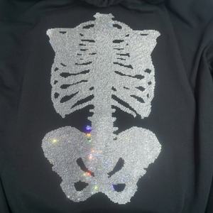 Elegante calavera hierro en diamantes de imitación diseño Transferencia de Calor cristal calavera motivo hierro para ropa de calle - Product Image 2