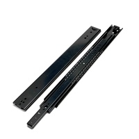 Glissières de tiroir robustes à roulement à billes de 53 mm, capacité de charge de 90 kg, glissières à extension complète pour garage, boîte à outils, établi, noir