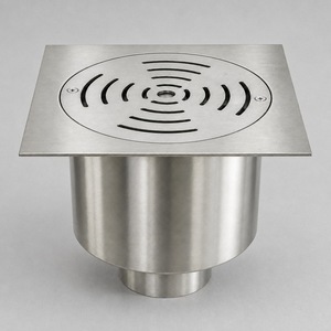 Siphon de sol carré en acier inoxydable pour extérieur avec panier filtrant amovible et <span class=keywords><strong>clapet</strong></span> anti-odeur pour piscine, terrasse, allée - Product Image 3