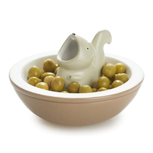 Scomparto interno per Snack in ceramica due in uno per gusci di noci con Design scoiattolo affamato ecologico per le occasioni di festa - Product Image 1