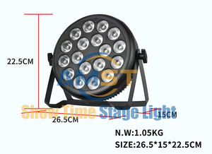 Projecteur LED Par 18x10W RGBW 4-en-<span class=keywords><strong>1</strong></span> avec contrôle DMX512 <span class=keywords><strong>pour</strong></span> DJ, bars, mariages, événements – Éclairage de scène portable pleine couleur - Product Image 6