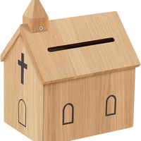 Boîte à offrandes rustique en bois pour église, 9,1*6,7*11,8 pouces, pour collecte de dons et de demandes de prière, idéale pour la collecte de fonds - Grande Vente