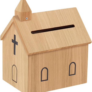 Caja de donaciones de madera rústica para iglesia, 9.1*6.7*11.8 pulgadas, para tithing, donaciones, oraciones y recaudación de fondos, ¡Gran oferta! - Product Image 6