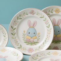 Assiettes en céramique Ostern avec motif œuf, décoration printanière, assiettes à dessert en porcelaine, assiettes à petit-déjeuner, Allemagne