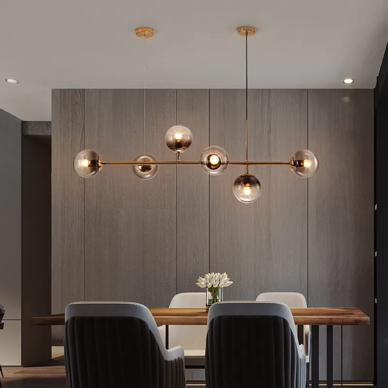 creative glass chandeliers pendant light Ball Lighting For Living Room Dining Art Decoration Restaurant Hanging Lamp Home Lustre