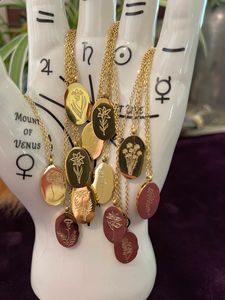 Collier <span class=keywords><strong>de</strong></span> <span class=keywords><strong>fleur</strong></span> ovale pour femme, en acier inoxydable, plaqué or 18K, bijoux commémoraux d'<span class=keywords><strong>amitié</strong></span>, cadeau idéal pour la fête des mères - Product Image 3