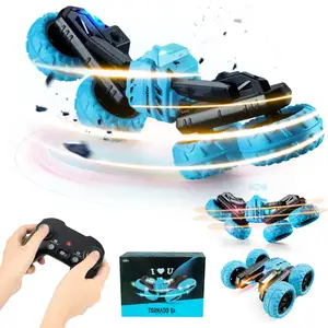 Coche acrobático teledirigido con brazo oscilante de doble cara, vehículo teledirigido 4WD RC, camión monstruo acrobático, coche de baile con rotación de 360 grados