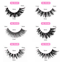 10 Paires de Faux Cils Œil de Chat en Vison Synthétique, Cils Naturels 6D, Extensions de Cils Plein Bande