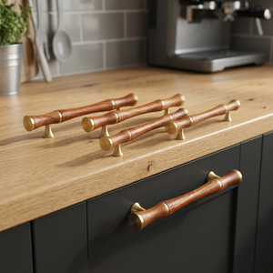 Manija de Puerta de Gabinete Clásica de Madera Natural Pulida, Diseño Moderno Ecológico, Alta Calidad, Cocina de Lujo - Product Image 5
