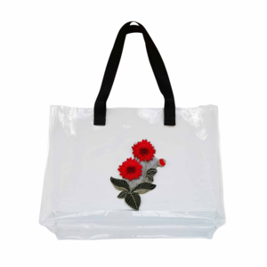 Custom tradizionale cinese ricamo in PVC fai da te Kit di borsa trasparente gelatina Tote borsa da spiaggia con manico per lo <span class=keywords><strong>Shopping</strong></span> - Product Image 3
