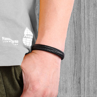 Bracelet pour homme Ada Jewelry, plaqué argent, tendance, en acier inoxydable, tressé en corde.