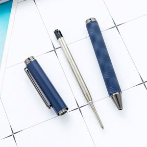 Wholesale 1.0Mm Custom Logo Premium Office Meeting Business Ballpoint <b>Pens</b> Multi-Color Barrel With Brushed Metal Finish - Product Image 4