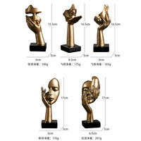 Or blanc penseur Statue femme visage Sculpture abstraite moderne Figure ornement luxe salon décoration de la maison résine artisanat