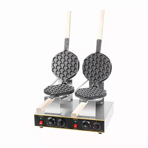 Gofrera Eléctrica Doble Cabezal Antiaherente con Control de Temperatura para Gofres Burbuja y Gofres Huevo, Diseño Rotatorio - Tienda de Alimentos - Product Image 1