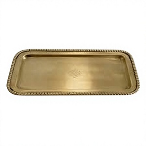 Plat de service rectangulaire en bronze, portable, passe au lave-vaisselle, design classique pour la restauration et les buffets - Product Image 1