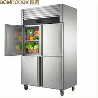 Réfrigérateur commercial vertical, congélateur commercial vertical à quatre portes pour cuisine professionnelle