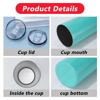 Gobelet isotherme ZY 20oz à sublimation vierge, personnalisable avec logo, en acier inoxydable 304 à double paroi, isolé sous vide, avec couvercle à paille coulissante