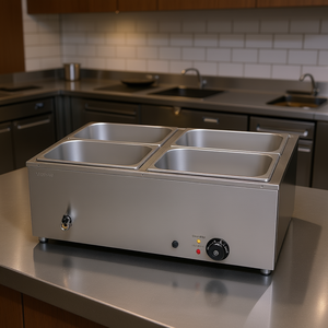 Chauffe-Plats Électrique Commercial Vevor 4 Bacs 1500W en Acier Inoxydable Bain-Marie de Comptoir à Chauffage Continu - Product Image 2