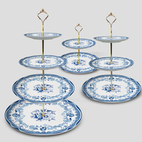Cangkir Kopi Porselen Bone China Motif Bunga Biru dengan Gagang Persegi, Perlengkapan Minum Keramik Vintage untuk Rumah, Hotel, Restoran, Hadiah