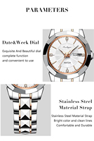 POEDAGAR Montre minimaliste exquise pour femme Montre de luxe tendance en acier inoxydable pour femme Montre-bracelet à quartz étanche Or rose Horloge pour femme