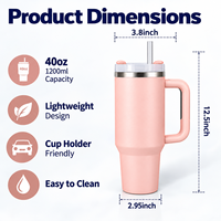 Mugs et gobelets d'extérieur en acier inoxydable à double paroi, 30oz et 40oz, pour le voyage, le camping et l'aventure, avec logo personnalisé, poignée, couvercles et paille