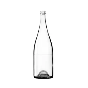 Vente en gros 1500ml verre vin liqueur bouteille verre Brandy Gin rhum tequila vodka spiritueux bouteille bouteille en verre transparent pour champagne