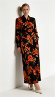 Robe longue élégante de haute qualité pour femme, col en V, taille empire, coupe trapèze, couleur unie, mode automne