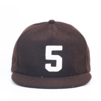 5-delige ongestructureerde flat brim pet met geborduurd logo, hoge kwaliteit snapback cap