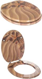 Asiento de Inodoro Redondo Moderno de Bambú y Fibra de Carbono MDF, <span class=keywords><strong>Tapa</strong></span> de Inodoro de Madera con Cierre Suave, Patrón Impreso, Accesorios de Baño Personalizados OEM - Product Image 4