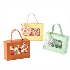 Ins Style Handheld Customizable Favor <b>Box</b> Eco-Friendly Suitcase Shape Art Paper Offset Printed Elegant <b>Wedding</b> Birthday Candy - Product Image 2
