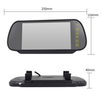 Moniteur de rétroviseur de voiture 7 pouces, Bus, écran tactile 4:3, boutons LCD TFT MP5, dent bleue, camion, moniteur de rétroviseur de voiture