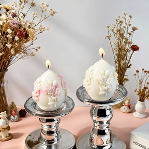 แม่พิมพ์ซิลิโคนรูปไข่อีสเตอร์ลายดอกไม้หลากสีสำหรับทำของตกแต่งเรซิ่นยิปซั่ม DIY และทำสบู่ - Product Image 4