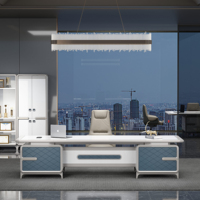 Bureau professionnel demi-rond de style européen, meuble de bureau MDF 100%