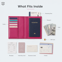 Porte-cartes de visite et passeport en PU effet miroir, portefeuille de voyage brillant, porte-cartes multiples, porte-billet d'embarquement, cadeau promotionnel, impression personnalisée