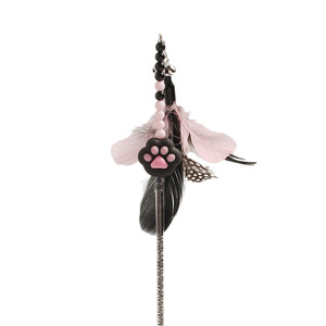 Jouet à plumes BeiYu pour chat avec clochette et motif de patte pour jeu interactif 14g Noir - Product Image 5