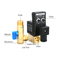 Vanne d'eau électrique automatique à minuterie AC 220V 1/2 pouce, solénoïde de drainage électronique pour compresseur d'air, condensat, OEM personnalisable
