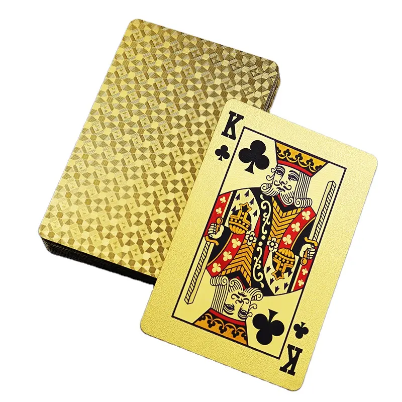 Kertas seni bermain kartu untuk promosi kartu bermain emas tepi perak kartu poker plastik