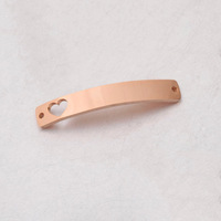 Conector de Barra Curva Arcoíris con Nombre Personalizado, Conector de Pulsera de Corazón, Acero Inoxidable, Rectángulo en Blanco para Pulsera, Fabricación DIY
