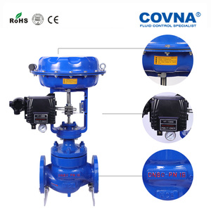 วาล์วควบคุมแบบปรับค่าได้ 4-20mA วาล์วเหล็กหล่อ ANSI Flange 150LB วาล์วควบคุมลมแบบสปริงรีเทิร์น พร้อมตัวกำหนดตำแหน่ง - Product Image 5