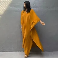 Robe longue ample à imprimé léopard 100 % polyester Haoxuan pour les vacances à la plage