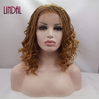 Perruques tressées LINDAL Freetress, tissage afro fait main, perruque tressée blonde africaine