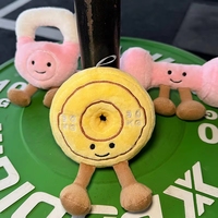 Nouveau porte-clés fitness 3D mignon en peluche, haltères, kettlebells, disques de musculation, breloque de sac, cadeaux idéaux pour les passionnés