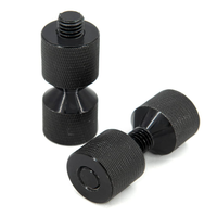 2 PCS 1-1/8 "6061 Jeu de goupilles à deux trous en aluminium anodisé Oxyde rouge finition noire Goupille d'alignement à 2 trous Goupille de coupleur à bride