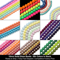 En Stock: Cuentas de Vidrio Sólido de 10mm, Colores Pastel Macaron, Cuentas Redondas Sueltas para Fabricación de Joyería DIY, Pulseras y Hilos, Venta al Por Mayor
